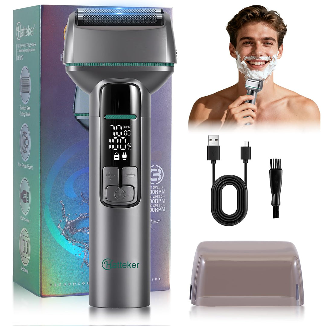 Wet & Dry Elektrorasierer für Männer, wasserdichter elektrischer Gesichtsrasierer, wiederaufladbarer