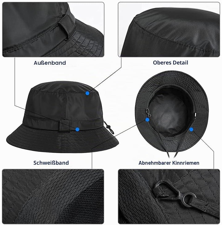 Comhats Regenhut Unisex für Damen Herren Wasserdichter Bucket hat Faltbar Eimerhut Strand Surfen Ang