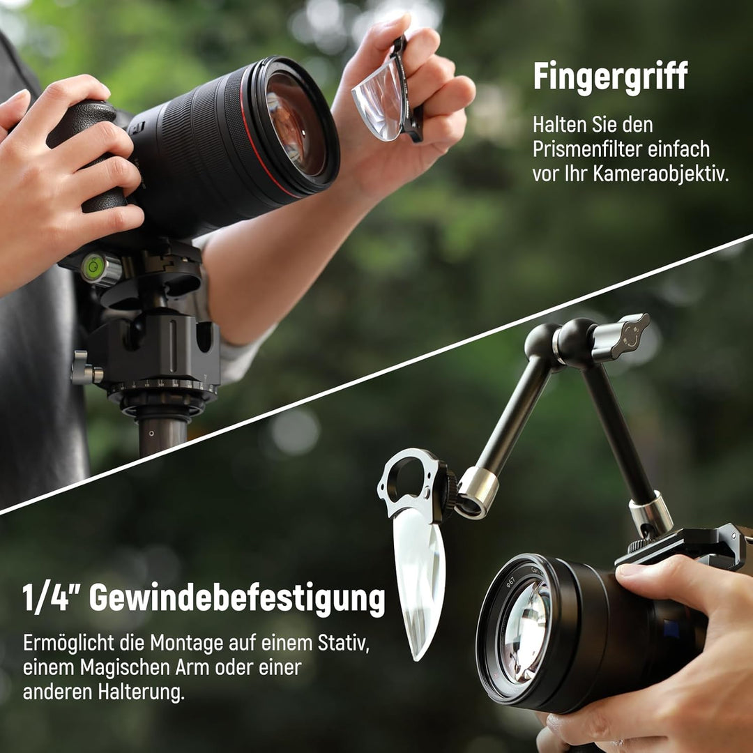 NEEWER 79mm Filter mit geteiltem Dioptrieneffekt, halbgewölbter Fotografie Prismenfilter mit Handgri