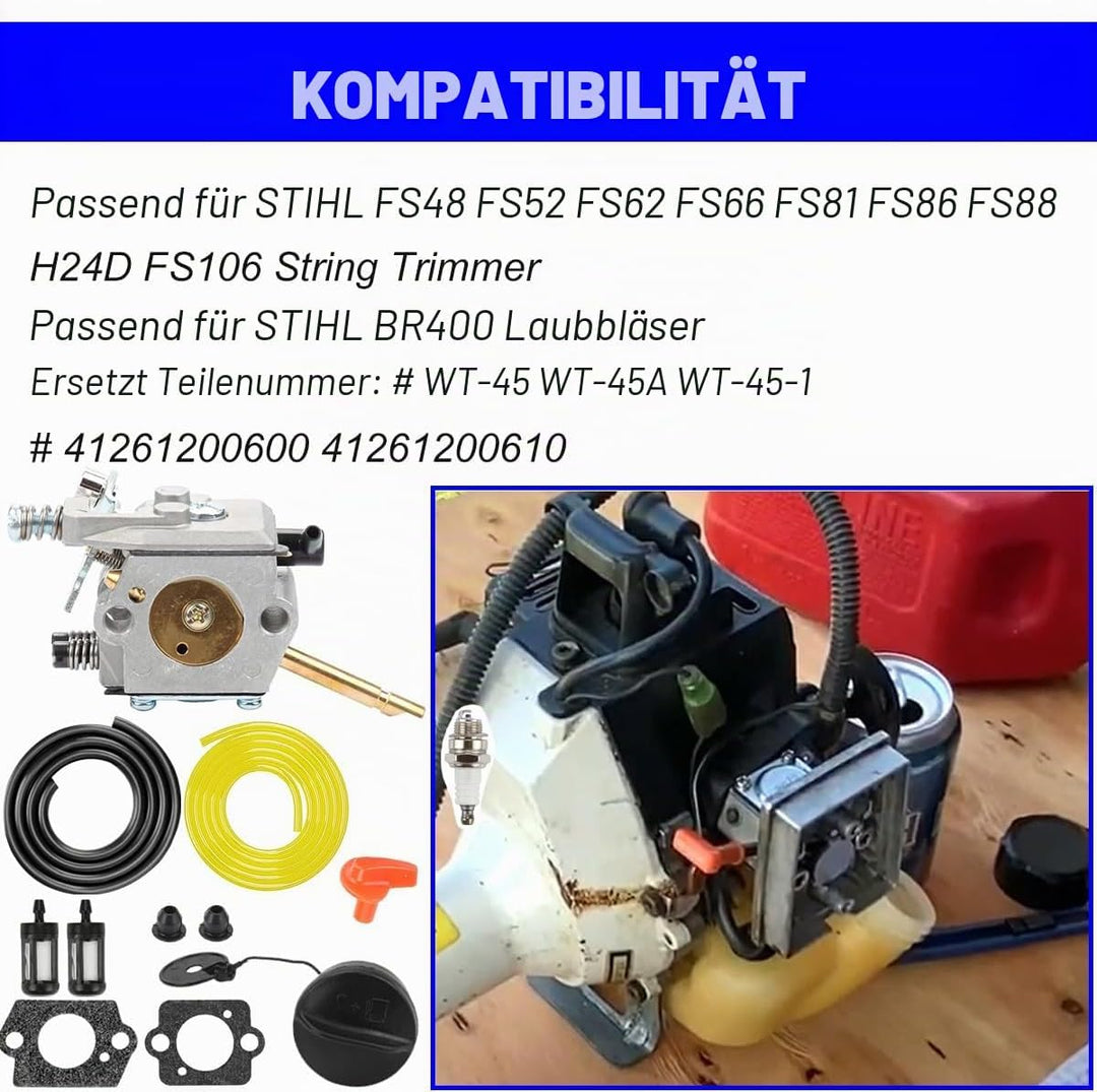 FS66 WT-45 Vergaser für Stihl FS86 FS48 FS52 FS56 FS62 FS81 FS106 Freischneider Rasentrimmer ersetzt