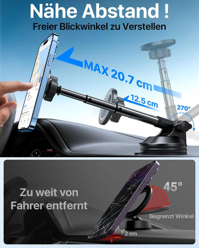 YRU [2024 Neust Upgrade] Handyhalterung Auto für MagSafe Autohalterung [Beste Magnet] 360° Drehbar H