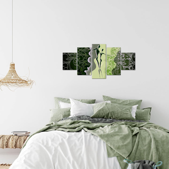 Runa Art Wandbilder Abstrakt Figuren 5 Teilig Bild auf Vlies Leinwand Deko Wohnzimmer Schlafzimmer L