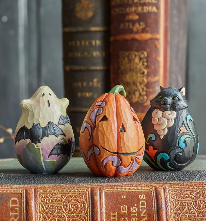 Enesco Jim Shore Heartwood Creek Halloween-Korb und Miniatur-Figuren-Set, 21 cm, mehrfarbig