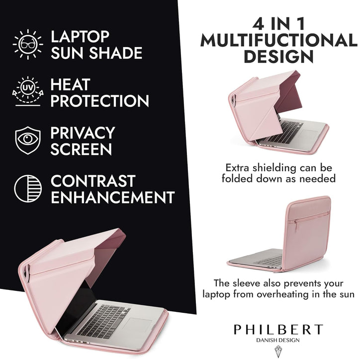 Philbert Design 14” MacBook - Screen Shade Sleeve mit integrierter Hood 4-in-1: Sonnenschutz, Datens