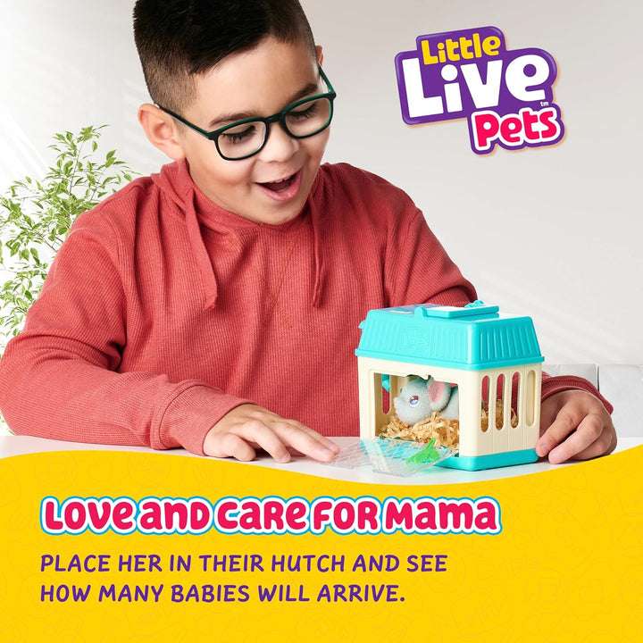 Little Live Pets Mama Surprise Mini Maus-Spielset: Lil‘ Mouse; die Mäuse-Mama bekommt 2,3 oder 4 Bab