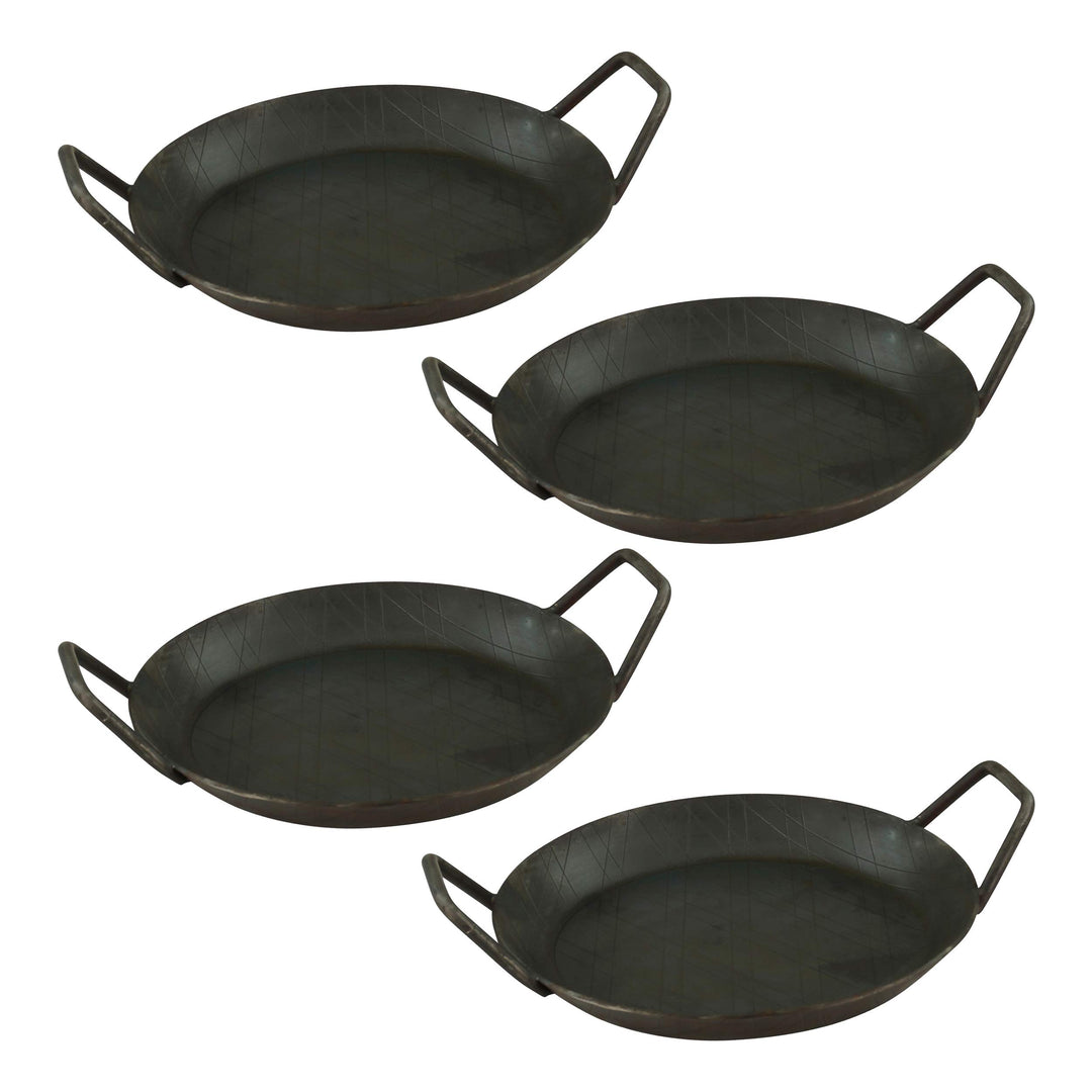 Servierpfanne aus Schmiedeeisen m. zwei Seitengriffen, ø 24cm 4er-Set SPTyp9-4er, SPTyp9-4er