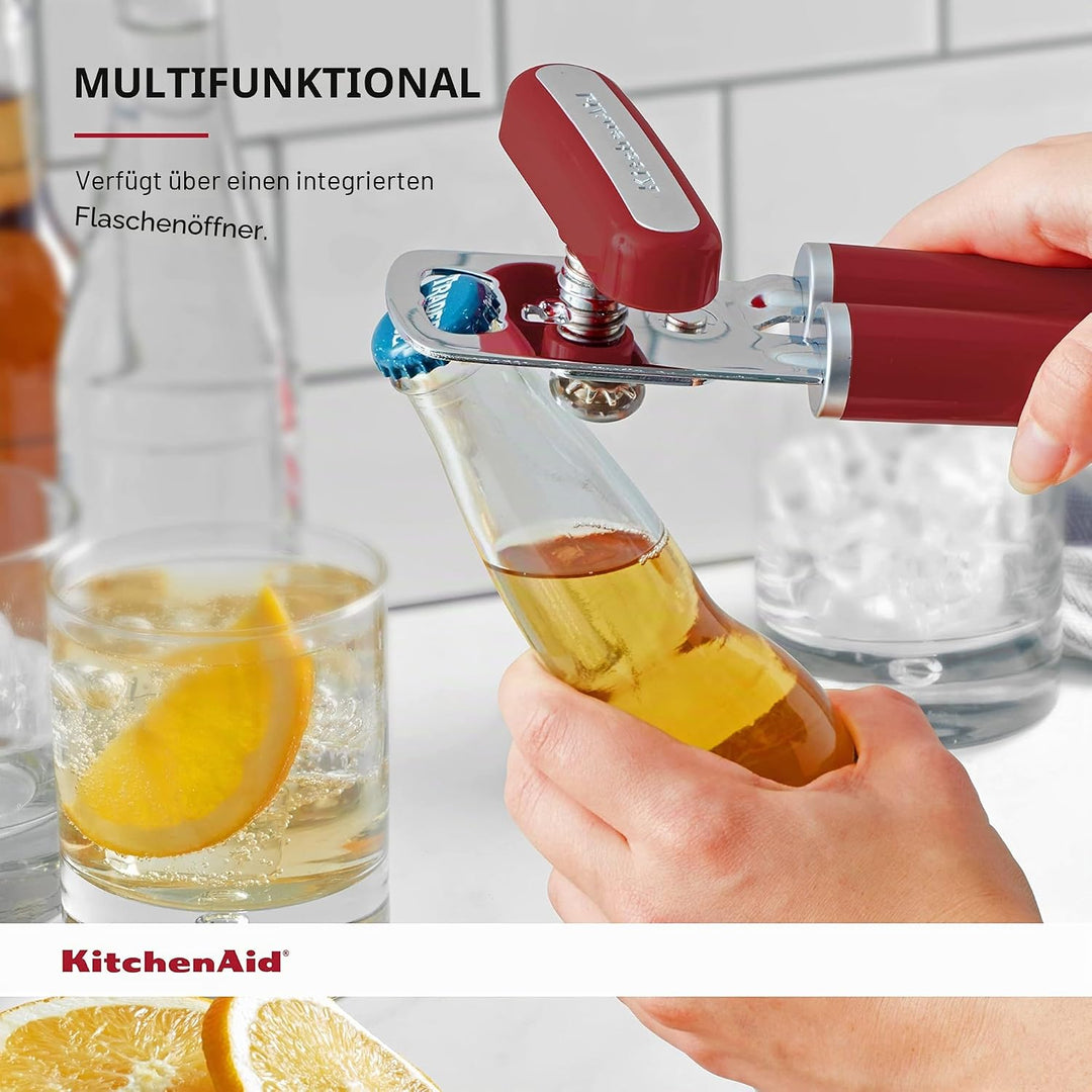 KitchenAid Klassischer Multifunktions-Dosenöffner/Flaschenöffner, 21 cm, Empire Red Einheitsgrösse R
