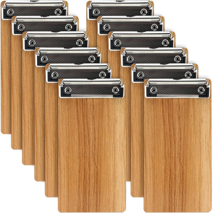 A6 Klemmbrett Holz,12 Stück Klemmbrett Schreibbrett mit Metalklemme,A6 Schreibplatte Klemmbretter Zw