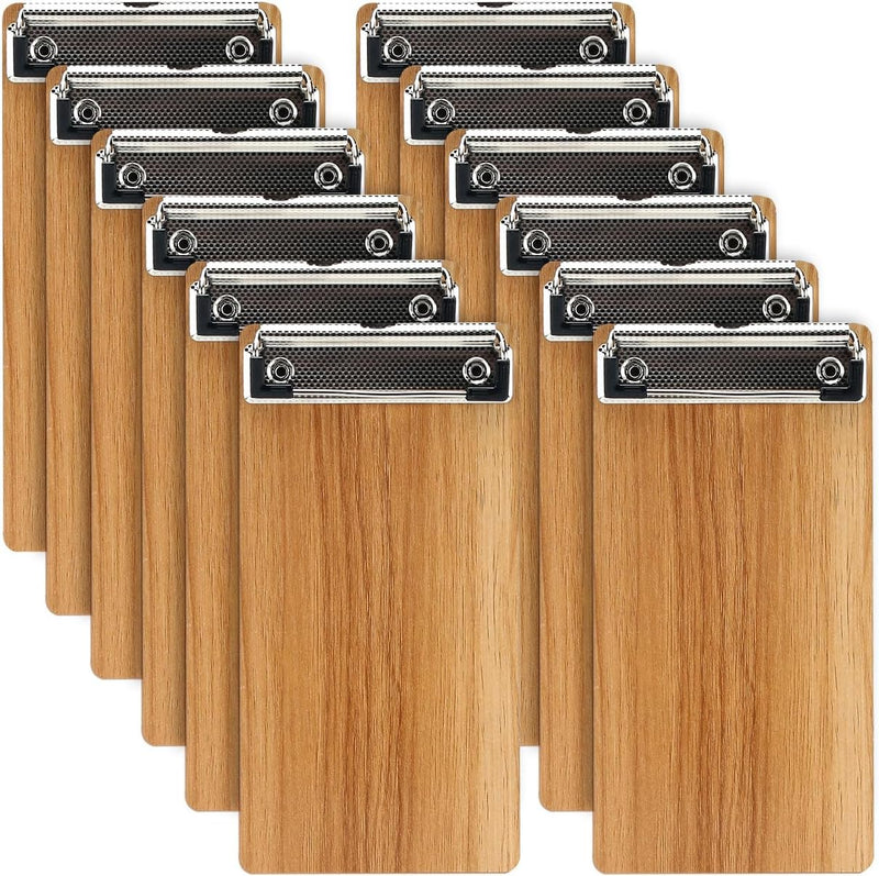 A6 Klemmbrett Holz,12 Stück Klemmbrett Schreibbrett mit Metalklemme,A6 Schreibplatte Klemmbretter Zw