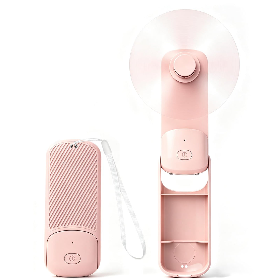 HOAMZ Mini Handventilator, 3-in-1 Handventilator, 3 Geschwindigkeiten wiederaufladbarer USB Faltbare