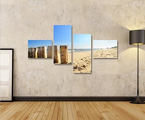 islandburner Bild Bilder auf Leinwand Ostsee Strand 4L XXL Poster Leinwandbild Wandbild Dekoartikel