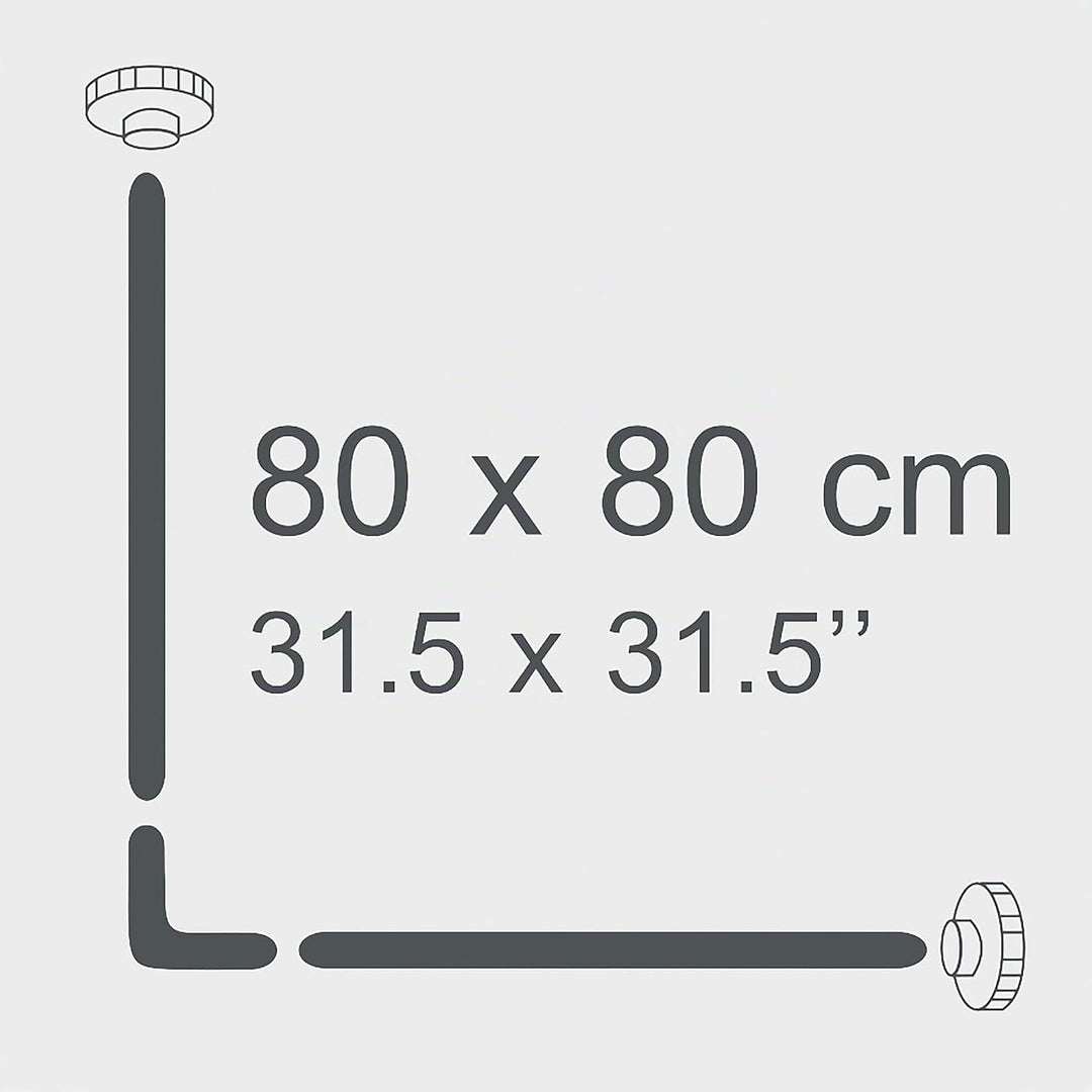 MSV Eck Duschstange 80x80cm aus Aluminium in weiss, 80x80x2.5 cm, White, 80x2.5x2.5 cm White 80x2.5x