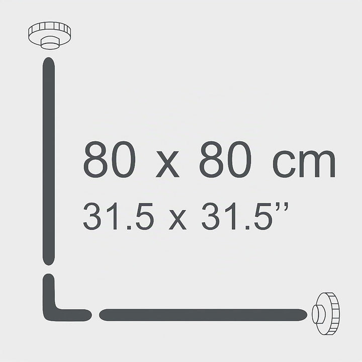 MSV Eck Duschstange 80x80cm aus Aluminium in weiss, 80x80x2.5 cm, White, 80x2.5x2.5 cm White 80x2.5x