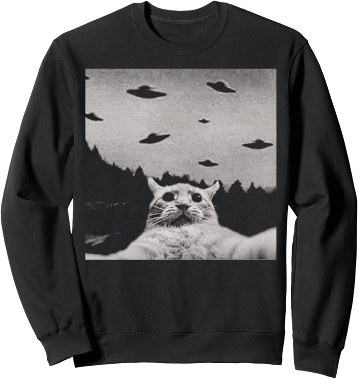 Alien UFO Funny Cat Sweatshirt