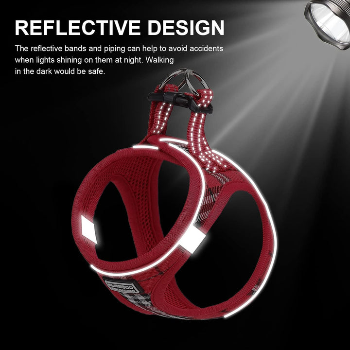 Suredoo Hundegeschirr Kleine Hunde mit Leine, Anti Zug Geschirr Reflektierend Atmungsaktiv Brustgesc
