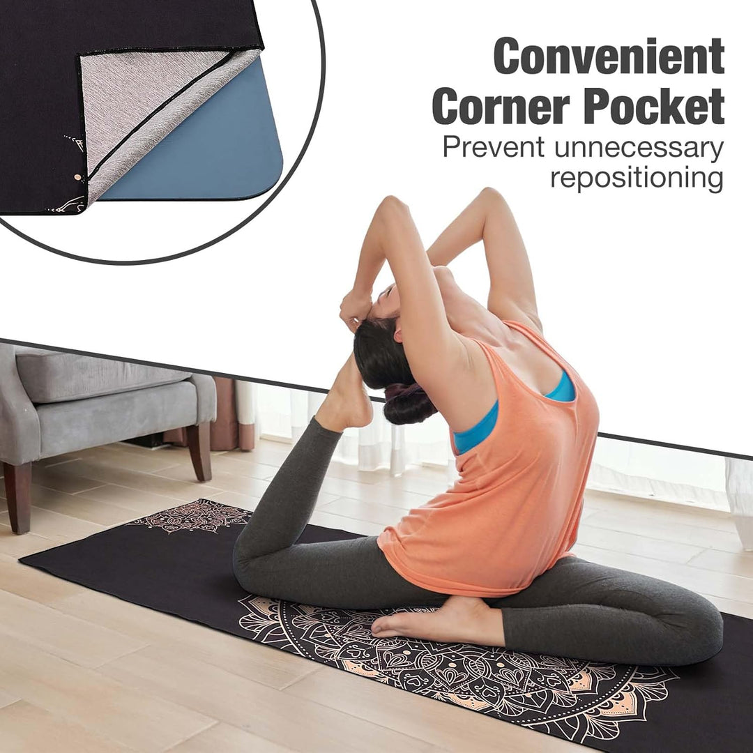 MoKo Yogamatten Handtuch, rutschfest Yoga Handtuch Auflage für Yogamatte Schweissabsorbierend Saugfä
