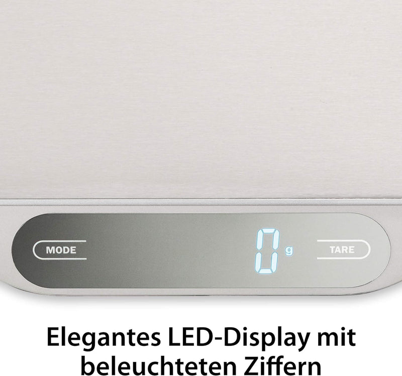 ADE Extra grosse Küchenwaage digital bis 15 kg | Wiegefläche 26x31 cm | Paketwaage