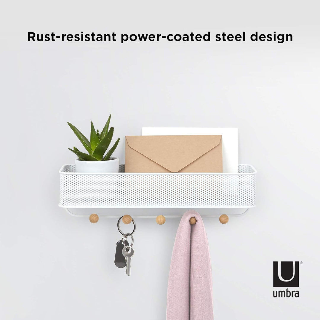 Umbra Estique Schlüsselbrett mit Briefablage, Multifunktionaler Wand Organizer für den Eingangsberei