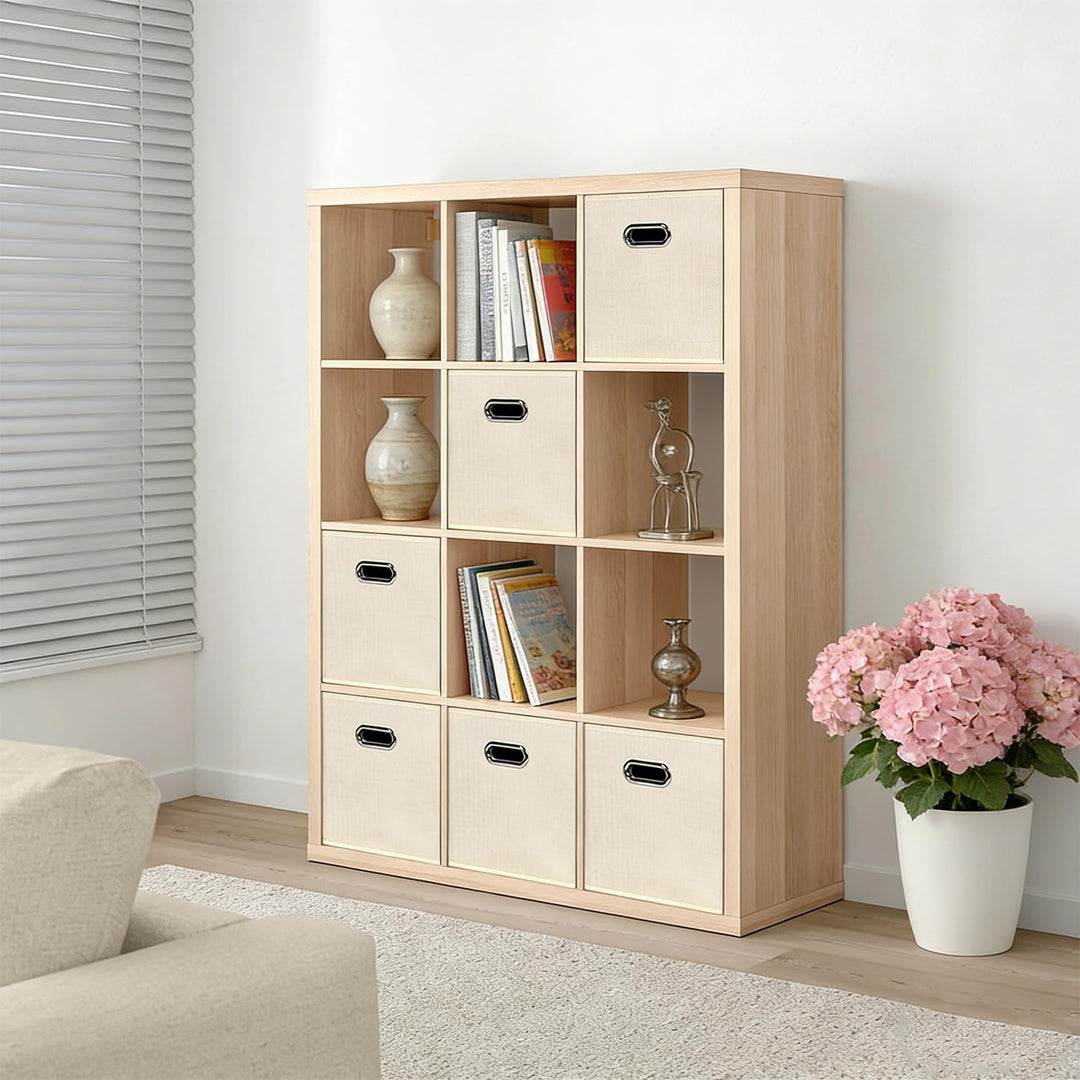 Kongming Kallax Einsatz 6er Set Aufbewahrungsbox Stoff mit Griff Faltbar Aufbewahrungsbox 28x28x28 c