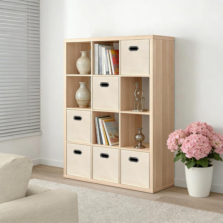 Kongming Kallax Einsatz 6er Set Aufbewahrungsbox Stoff mit Griff Faltbar Aufbewahrungsbox 28x28x28 c