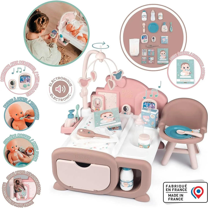 Smoby Toys - Baby Nurse Cocoon Puppen-Spiel-Set für Kinder ab 3 Jahren - 3-in-1 Spielcenter (Puppenb