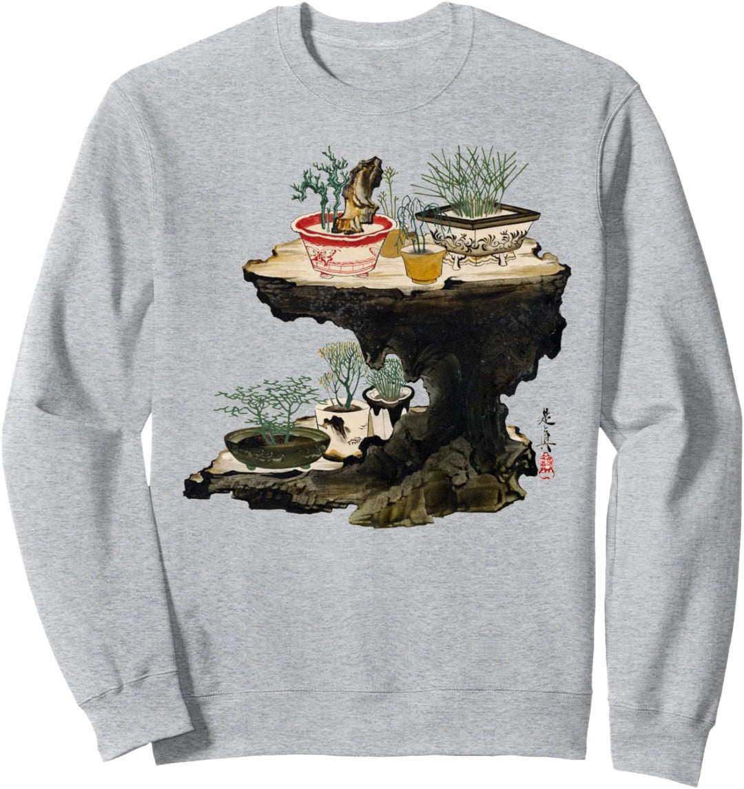 Bonsai-Baum Jahrgang 1882 Japanische Malerei Zen Japanisch Sweatshirt