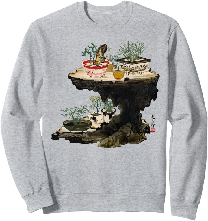 Bonsai-Baum Jahrgang 1882 Japanische Malerei Zen Japanisch Sweatshirt