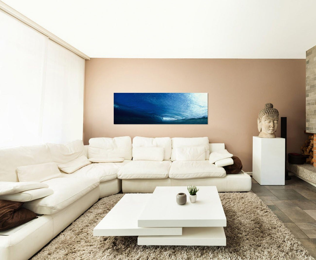 Paul Sinus Art Panoramabild auf Leinwand und Keilrahmen 150x50cm Meer Wasser Strudel