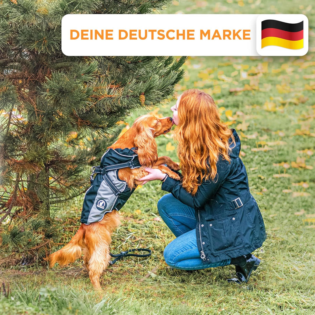 Tierhood Regenmantel Hund - Hunderegenmantel wasserdicht- Reflektierende Regenjacke Hund - Hundemant