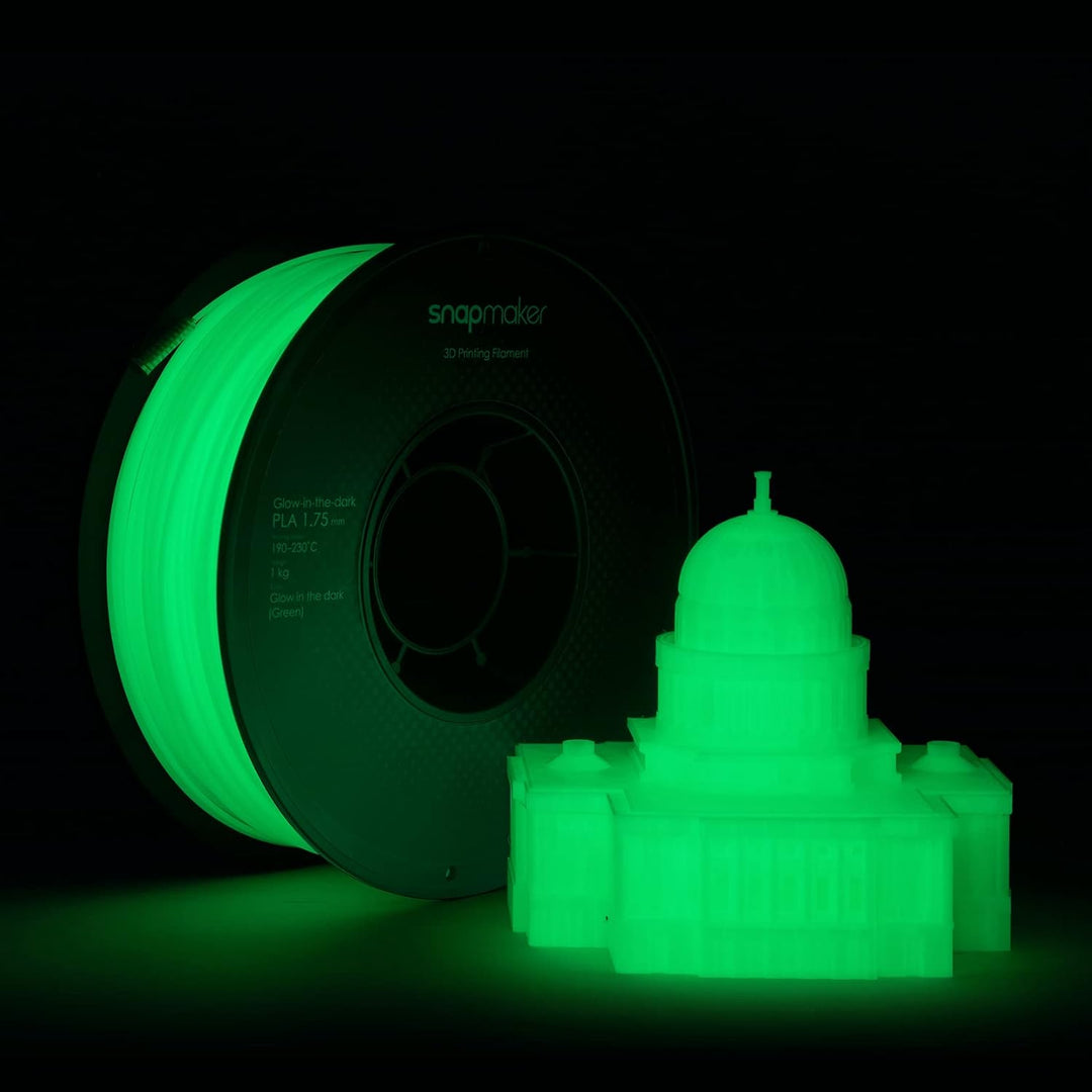 Snapmaker 3D filament, Glow-in-the-dark Green PLA Filament (1kg),1.75mm, kompatibel mit Snapmaker Ar