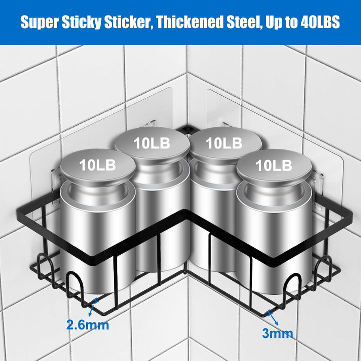 UUlioyer Duschablage ohne Bohren Ecke, Wasserdichter und Rostfreier Duschregal, 3 Stück Badezimmer R