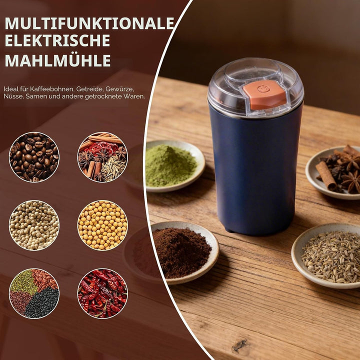 Kaffeemühle Elektrisch, Elektrisch Gewürzmühle und Kaffee Mühle mit Edelstahl Klinge und Sicherheits