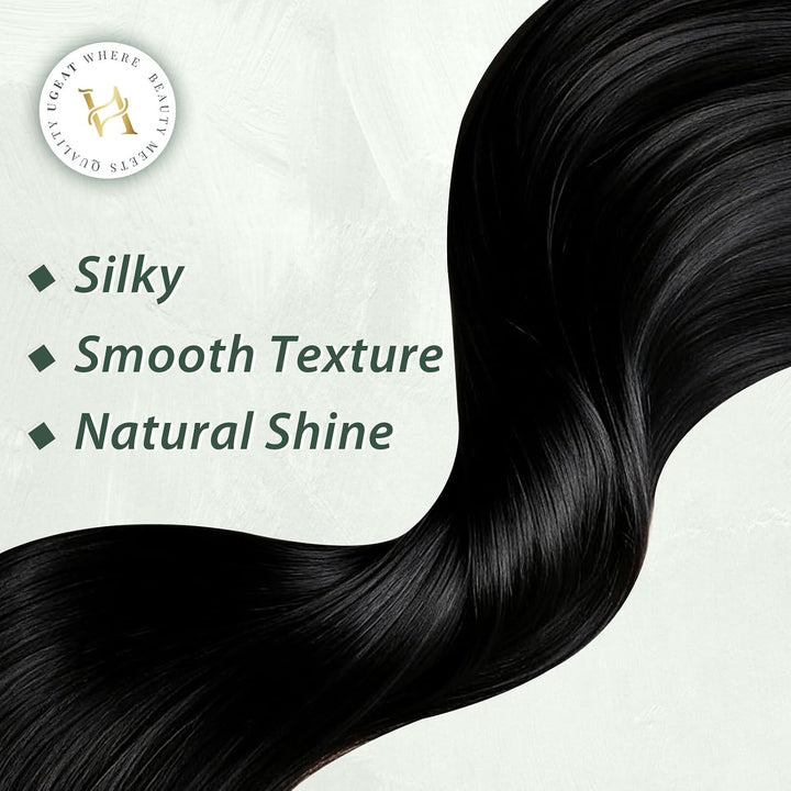 Ugeat Tape Extensions Echthaar 30cm Kurz Weissblond Tape in Extensions Doppelseitig Unsichtbar Tape