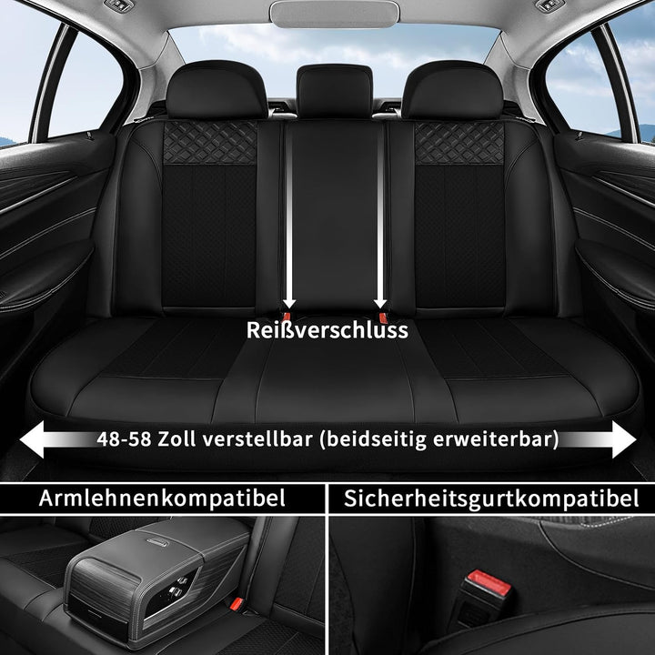 FLORICH Autositzbezüge Komplettset Vordersitzbezüge, PU Leder Air-Mesh Sitzbezüge Atmungsaktiver Sit