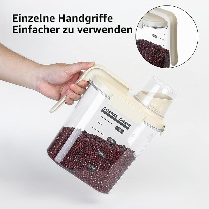 1500 ML Luftdichter Müsli Aufbewahrung Behälter, Waschpulver Aufbewahrungsbox mit Messbecher, Vorrat