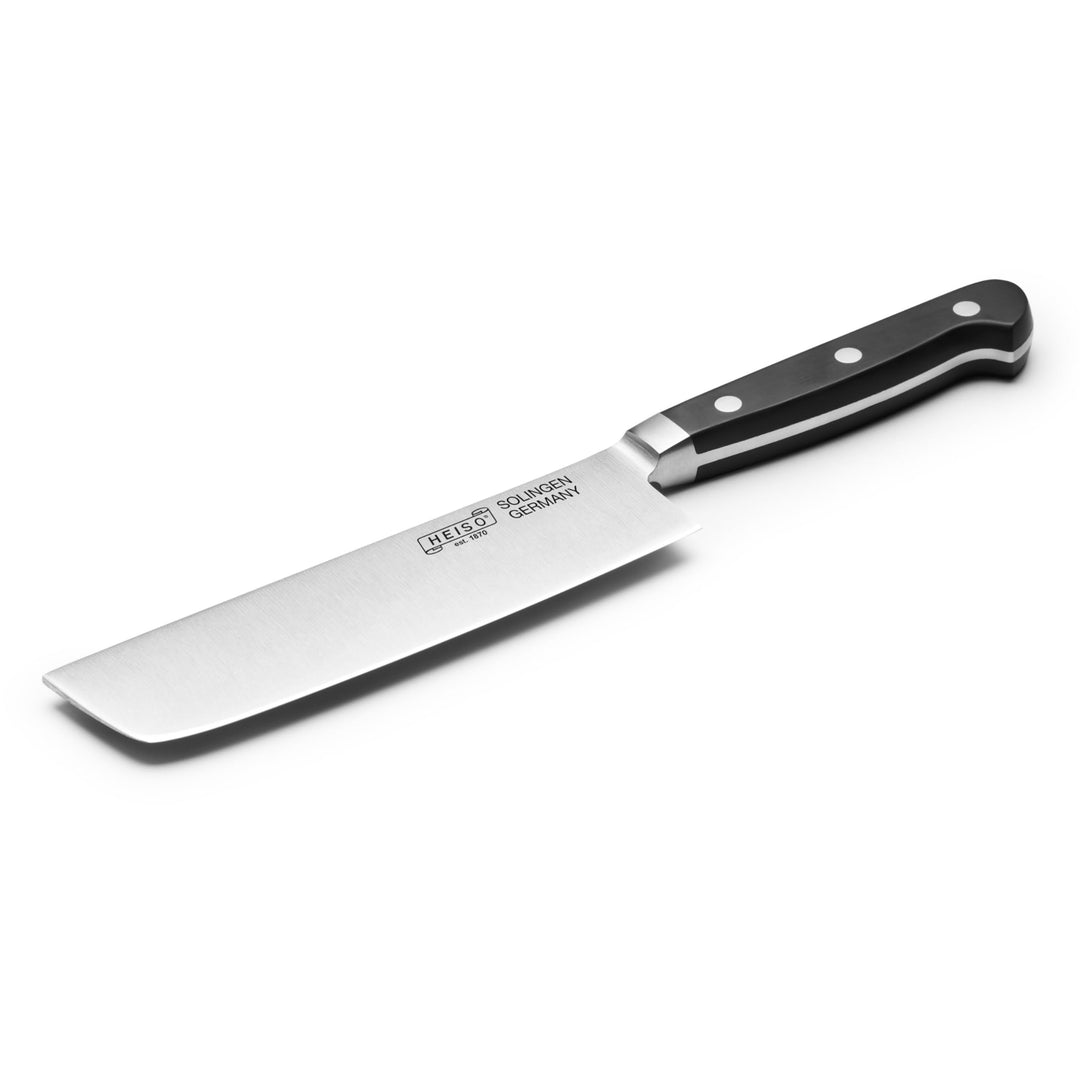 HEISO Nakiri Messer mit 17cm Klingenlänge, Geschmiedetes Gemüsemesser mit Griff aus pflegeleichtem K