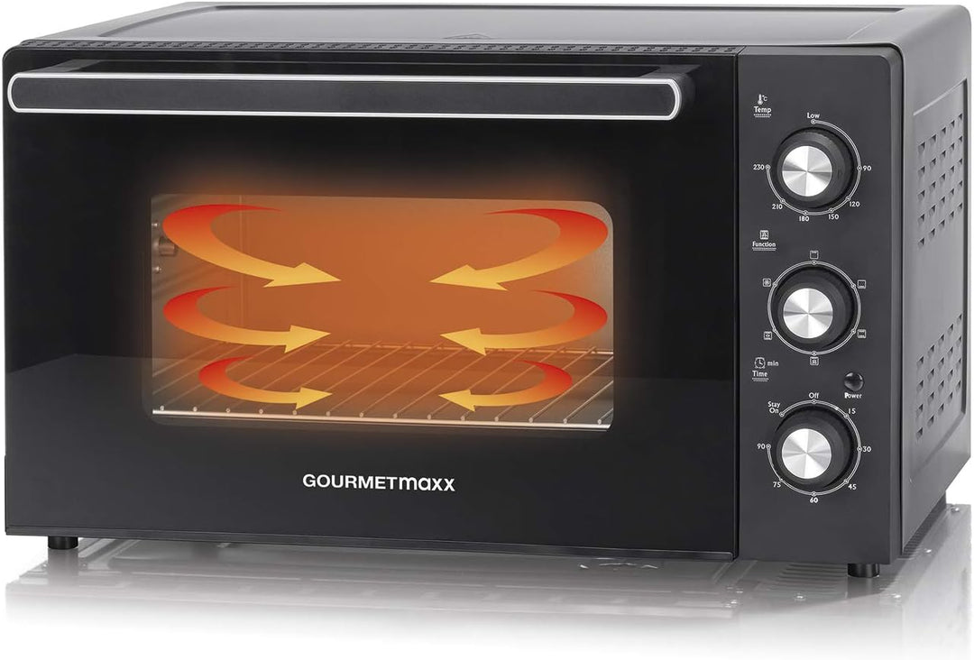 GOURMETmaxx Mini-Backofen mit Umluft | 42 Liter Fassungsvermögen, Ober- und Unterhitze mit Umluft un