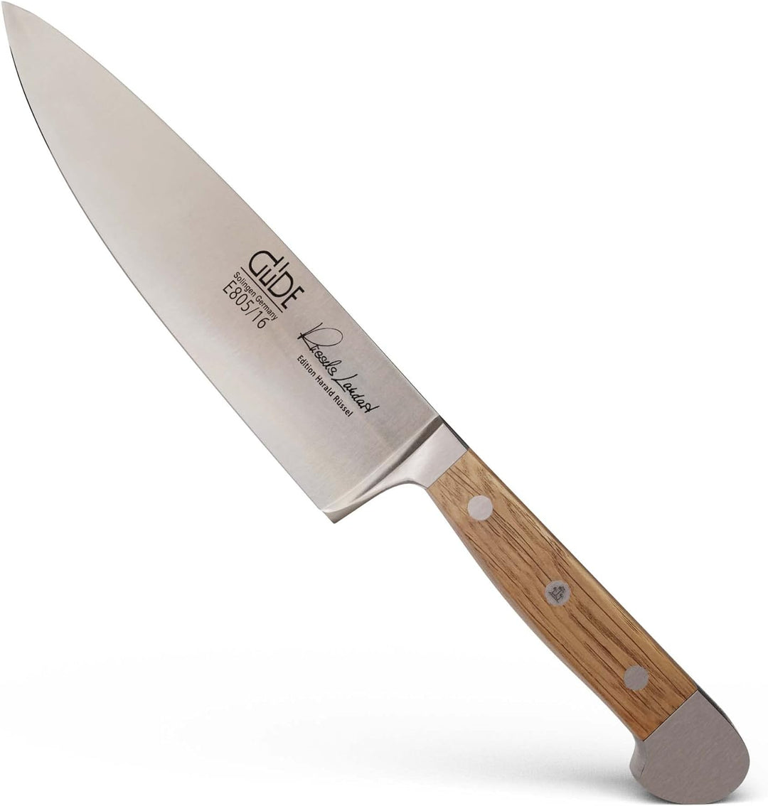 GÜDE Solingen - kleines Kochmesser geschmiedet, 16 cm, Fasseichenholz, ALPHA FASSEICHE, Küchenmesser
