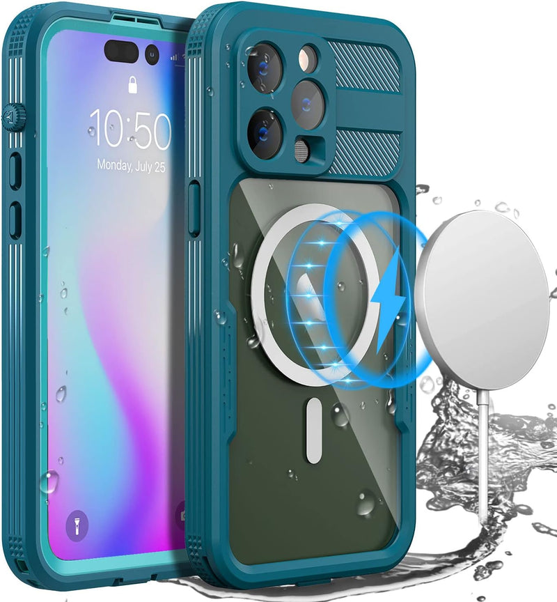 AICase für iPhone 14 Pro Max Wasserdicht Hülle, (6.7") 360 Grad Schutz Outdoor Rundumschutz IP68 zer