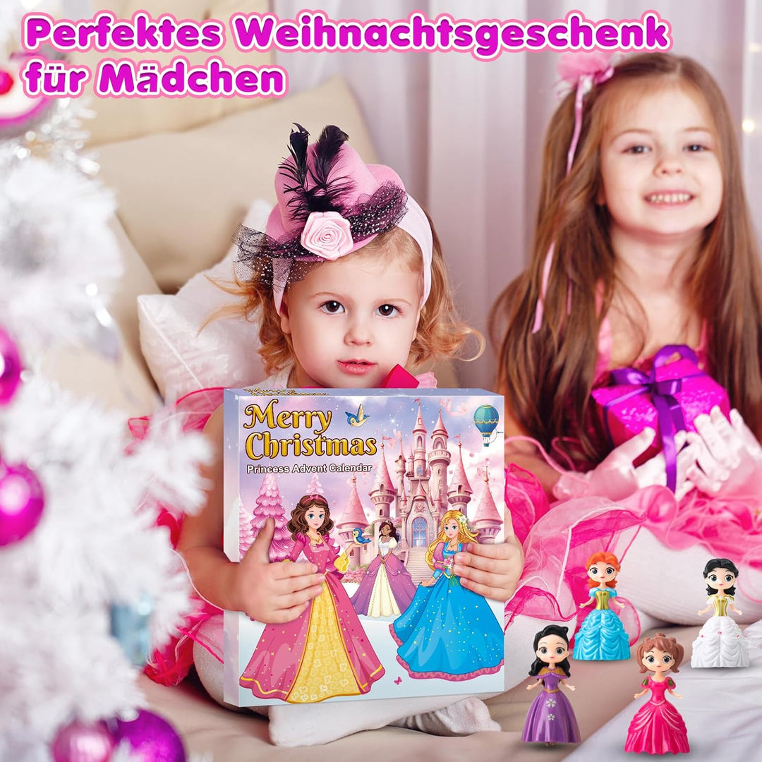 Prinzessin Adventskalender 2025 Mädchen – 24 Tage Weihnachtskalender mit Verformbaren Spielzeug Figu