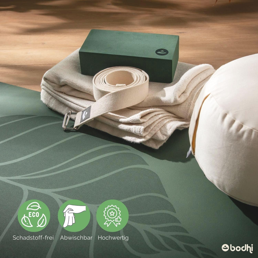 Bodhi Yogamatte Phoenix | Rutschfest & Schadstofffrei | Matte aus Naturkautschuk mit PU-Beschichtung