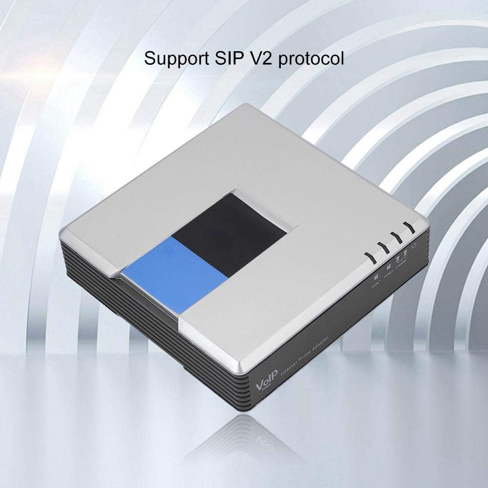 Adapter für Internet Telefone, VoIP Gateway Adapter für Internet Telefone mit 2 Anschlüssen, SIP-RJ4
