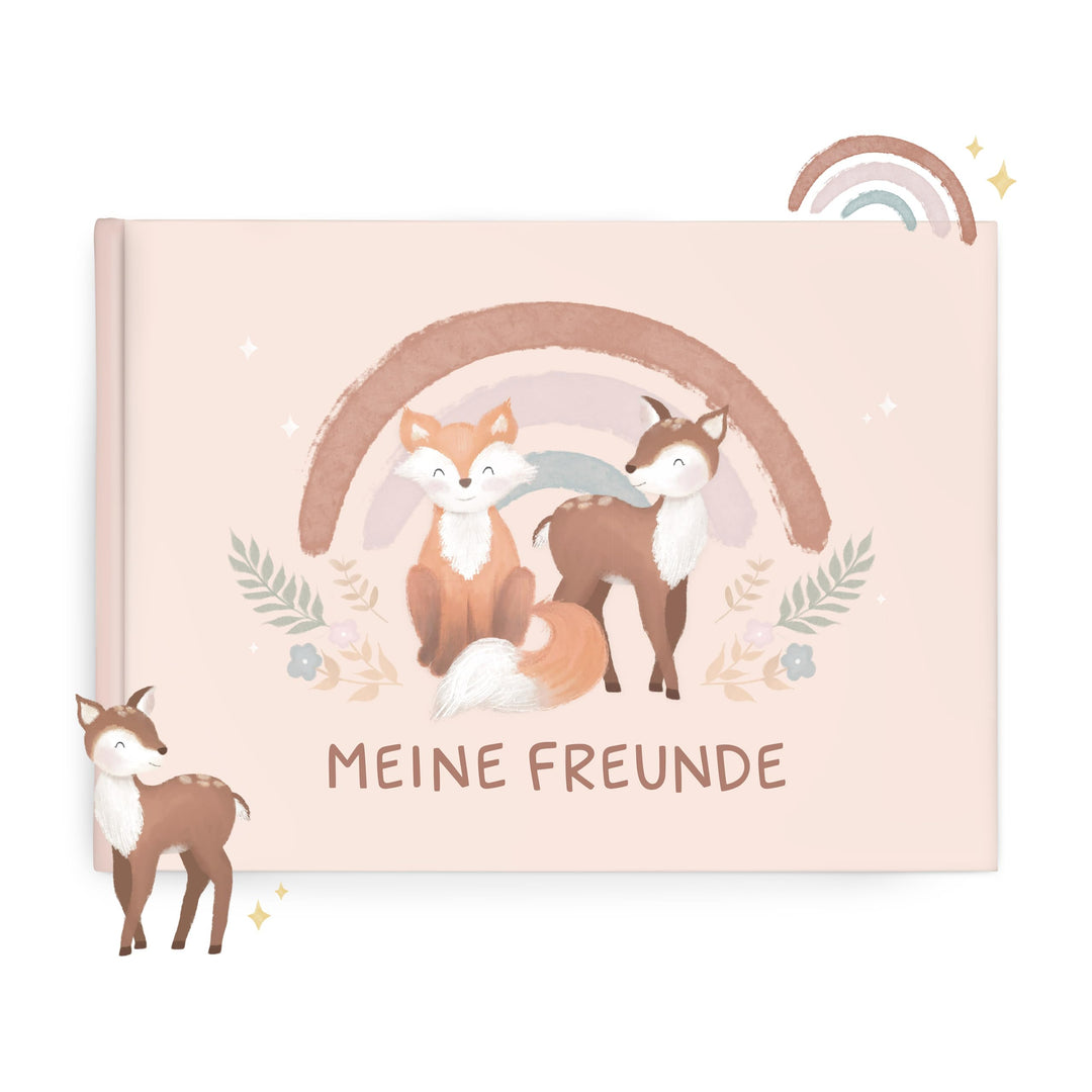mintkind Freundebuch Grundschule – Boho Fuchs, Hardcover, 80 Seiten, DIN A5 quer, 140g Naturpapier,
