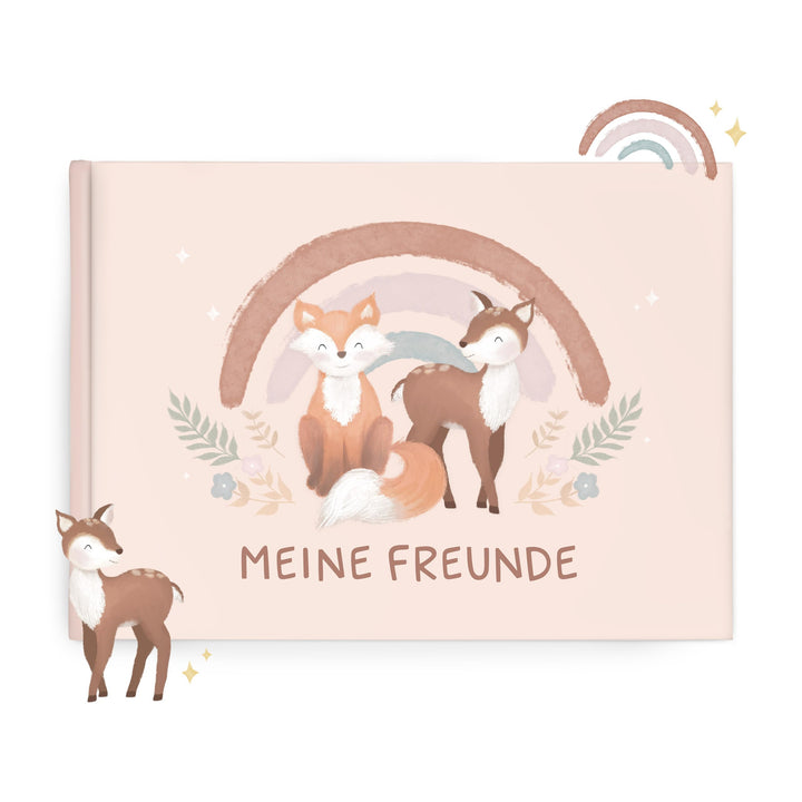 mintkind Freundebuch Grundschule – Boho Fuchs, Hardcover, 80 Seiten, DIN A5 quer, 140g Naturpapier,