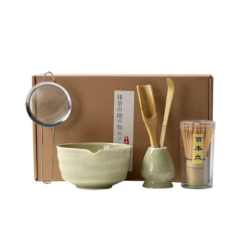 6 Stück Matcha Set - Matcha Besen - Matcha-Tea-Set, Matcha-Besen, Matcha-Schale, Matcha Sieb Chasen