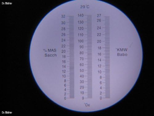 Dr. Richter - Refraktometer Wein für Winzer - 0-140° Öchsle; 0-27 KMW, 0-32 Zucker (Brix) mit ATC