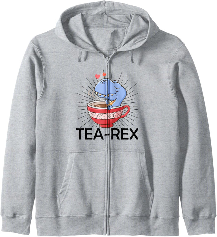 Tea Rex Spruch Geschenk Wortspiel T-Rex Dinosaurier Geschenk Kapuzenjacke