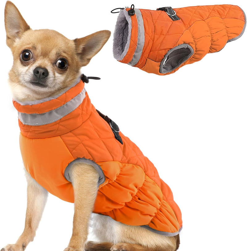 Hjumarayan Hundemantel für Kleine Hunde - Hundemantel Winter Hundemantel mit Geschirr Wintermantel H