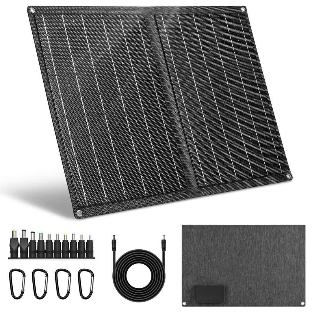 Tragbares Solarpanel 21W, faltbares Solarladegerät mit QC3.0 USB und DC-Anschluss für Mobiltelefone,