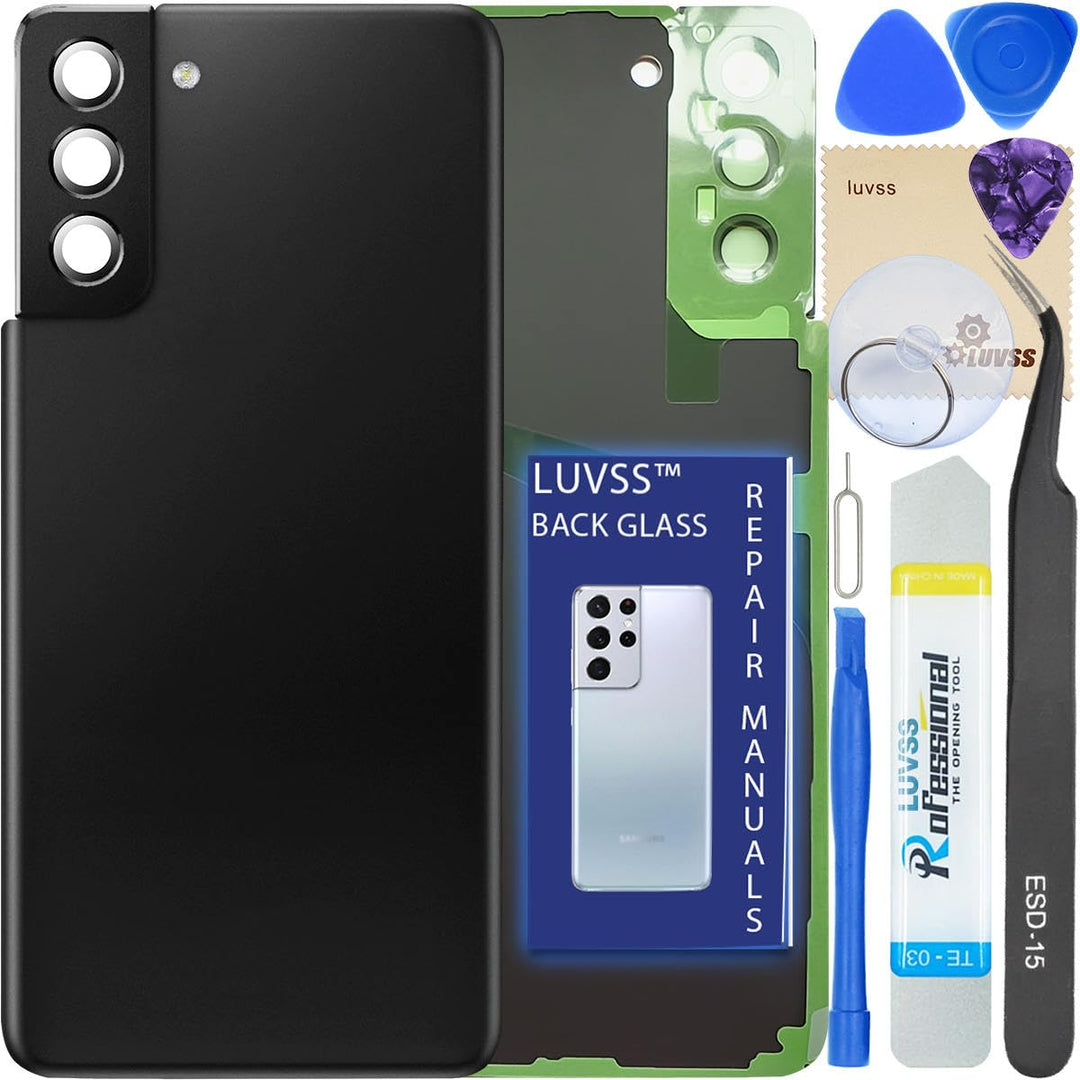 LUVSS Akkudeckel für Samsung Galaxy S21+ Plus Rückseite Glas Deckel Original Backcover Ersatz Repara